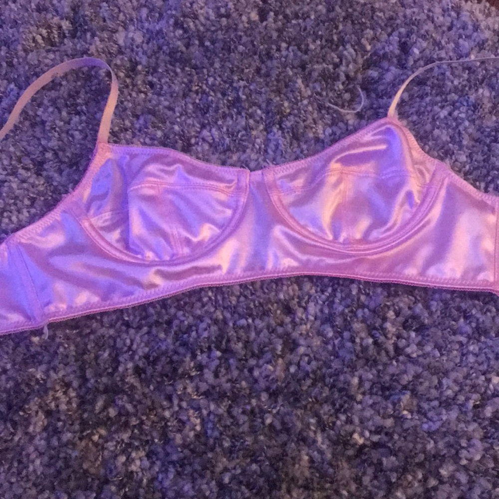 Pink Satin Bra